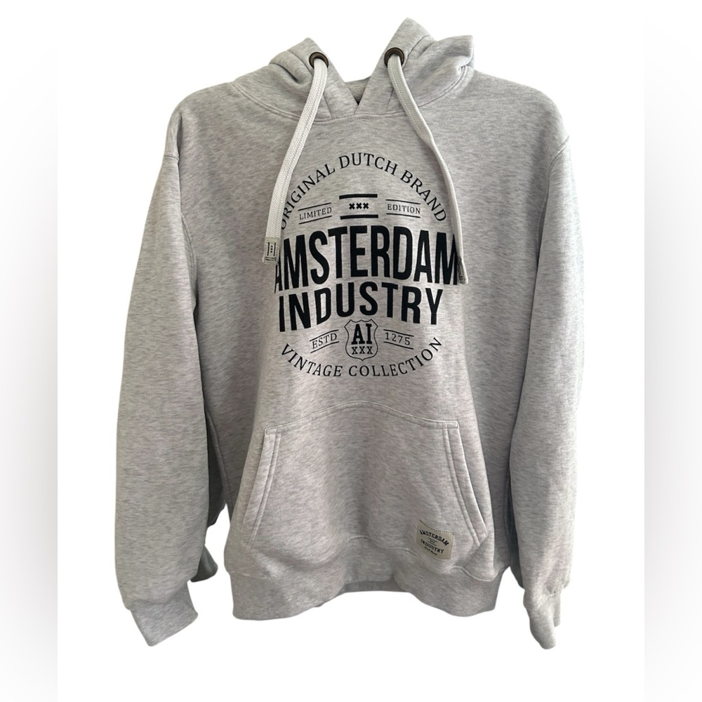Amsterdam Industry Gray Men’s Hoodie Sweatshirt Size Medium‎ Vintage Collection